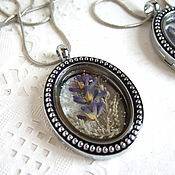 Украшения handmade. Livemaster - original item Transparent Locket Pendant Living Memory Pocket Lavender Flower Provence. Handmade.