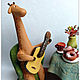 Order If the giraffes were drinking tea. smile in clay. Livemaster. . Stuffed Toys Фото №3