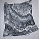 Grey silk handkerchief large 114 cm square thin large batik, Shawls1, Tver,  Фото №1