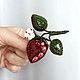 'Sprig of strawberries'. Brooches. Anastasiya Kozlova. Online shopping on My Livemaster.  Фото №2