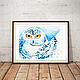 Order White owl, watercolor painting, watercolor paintings. Belasla. Livemaster. . Pictures Фото №3