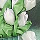 Белые тюльпаны у Арарат. Картина вышитая лентами на рисунке акрилом. Картины. Alexahomeart. Интернет-магазин Ярмарка Мастеров.  Фото №2