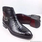 Обувь ручной работы handmade. Livemaster - original item Alligator leather ankle boots, LUX class, black color.. Handmade.