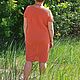 Платье летнее вязаное оранжевое лён. Платья. Rakovaolya-knitting. Ярмарка Мастеров.  Фото №4