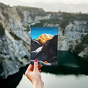 Открытки handmade. Livemaster - original item A set of postcrossing postcards with mountains A magnificent journey. Handmade.
