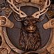 Часы настенные Олень и топоры. Часы классические. Asf-wood. Интернет-магазин Ярмарка Мастеров.  Фото №2