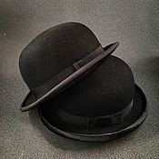 Аксессуары handmade. Livemaster - original item Black felt bowler hat 