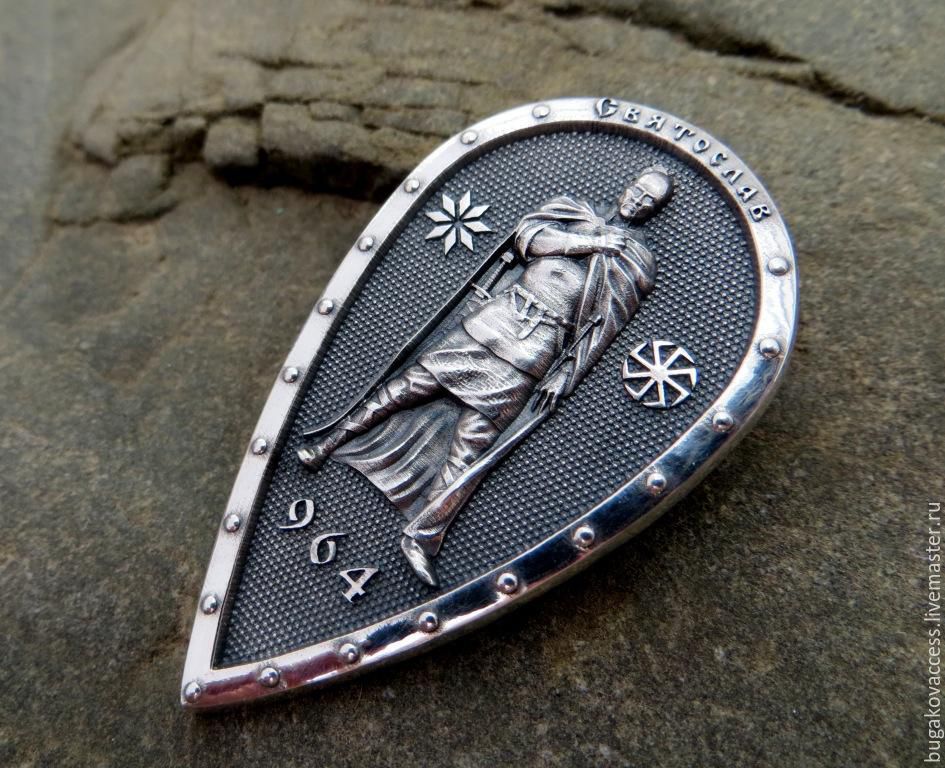 Talisman/Pendant with the image of Svyatoslav and Wolf of silver 925, Pendants, Moscow,  Фото №1