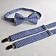Blue tie plaid Suspenders blue / Set Provence. Butterflies. Respect Accessories. Online shopping on My Livemaster.  Фото №2