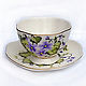 Decorative vase with painted 'Violets', Single Tea Sets, ,  Фото №1