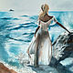Chica junto al mar Playa Grande pintura al óleo interior 70h90. Pictures. Lana Zaitceva. Ярмарка Мастеров.  Фото №4