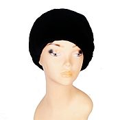Аксессуары handmade. Livemaster - original item Luxurious hat made of shorn mink in black. Handmade.