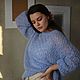 Свитер из мохера / ажурный свитер из мохера на шелке / оверсайз. Свитеры. knit_keit. Интернет-магазин Ярмарка Мастеров.  Фото №2