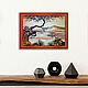 Painting sunset on the river'Fishing boat' landscape. Pictures. Art-terapiya Iriny Churinoj (irina-churina). Ярмарка Мастеров.  Фото №4