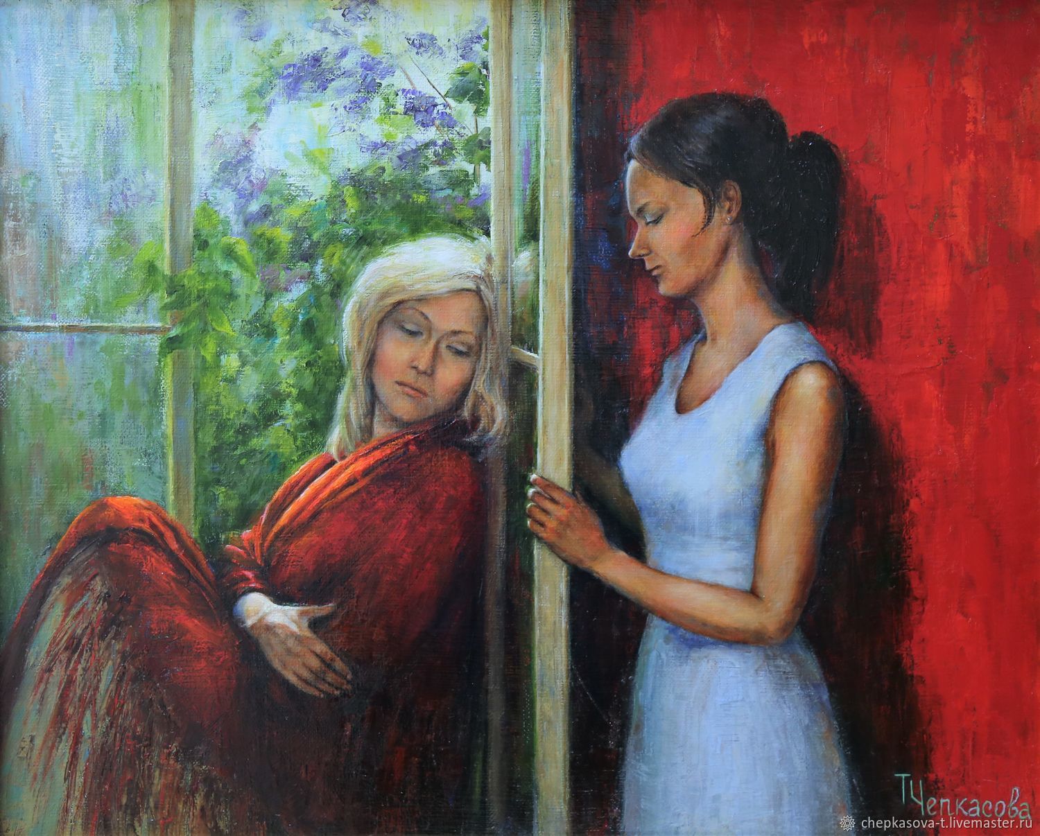 Две женщины. Холст, масло. 40х50 см, Картины, Москва,  Фото №1