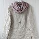 Linen blouse with open edges. Blouses. LINEN & SILVER ( LEN i SEREBRO ). Ярмарка Мастеров.  Фото №4