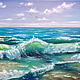 Oil painting Sea Seascape. Sunny day on sea, Pictures, Moscow,  Фото №1