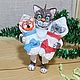 Ватная ёлочная игрушка. Кот с котятами. Новогодний декор. Елочные игрушки. Домовой Уют. Интернет-магазин Ярмарка Мастеров.  Фото №2