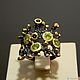 Ring Peridot, Sapphire, silver ring. Rings. Handwork of jewelry.. My Livemaster. Фото №4