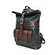 Order  Leather Bag Backpack women's Brown green Mod. CP54-132. Natalia Kalinovskaya. Livemaster. . Backpacks Фото №3