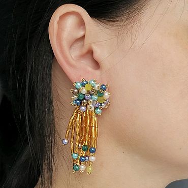 Серьги-пусеты Серьги из бусин Серьги ручной работы золотые серьги 2025. . Украшения ручной работы - Ярмарка Мастеров Украшения ручной работы. Ярмарка Мастеров - ручная работа Серьги-пусеты Серьги из бусин Серьги ручной работы золотые серьги 2025. Handmade.