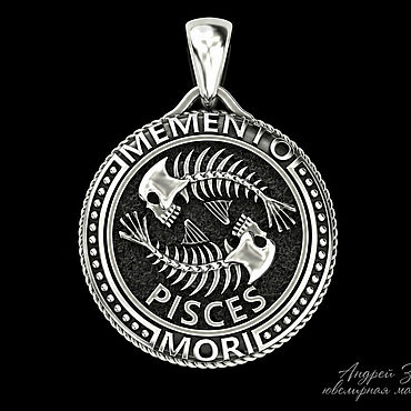 Украшения ручной работы. Ярмарка Мастеров - ручная работа Кулон Memento Mori «Рыбы» из серебра 925 (Артикул 429). Handmade.