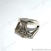 Фен-шуй и эзотерика handmade. Livemaster - original item Thor`s Hammer Ring (with patterns). Handmade.