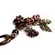 Key chain with natural stones. Keychain with tourmaline and garnet, Key chain, Permian,  Фото №1