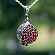 Garnet pendant made of 925 sterling silver with zircons SS0044. Pendants. Sunny Silver. My Livemaster. Фото №5