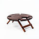 Wine table with folding legs made of Siberian Cedar #VN3. Trays. ART OF SIBERIA. Online shopping on My Livemaster.  Фото №2