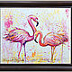 The picture Flamingo couple 'Sun Flamingo' on canvas. Pictures. Multicolor Gallery. Online shopping on My Livemaster.  Фото №2