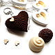 Keychain 5 cm Knitted heart Dark chocolate. Christmas gifts. BarminaStudio (Marina)/Crochet (barmar). Online shopping on My Livemaster.  Фото №2