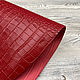 Capra Crocco Red (0,7-0,9 мм), цв. Красный, натуральная кожа. Кожа. Prima Pelle (Марина). Интернет-магазин Ярмарка Мастеров.  Фото №2