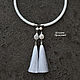 Order An open necklace made of river pearls with silk tassels is white. gershman. Livemaster. . Necklace Фото №3