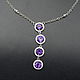 Silver necklace with amethysts 6 mm