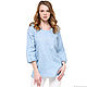 Linen tunic in romantic blue style, Blouses, Tomsk,  Фото №1