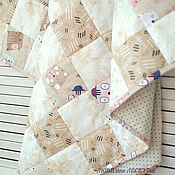 For Teddy bears, a BLUEBERRY patchwork quilt