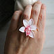 White orchid ring, polymer clay. Rings. Studio Flower Jewelry (studioflowernn). Online shopping on My Livemaster.  Фото №2