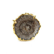 Украшения handmade. Livemaster - original item Quartz Ring, Brown ring, Large ring gift. Handmade.