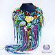 'Rainbow Reef ' collar De cuero y cerámica. Necklace. Tatyana's day (tataday). Интернет-магазин Ярмарка Мастеров.  Фото №2