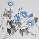 Вьюнки расцвели!. Картины. RanSei_art (Japanese sumi-e). Ярмарка Мастеров.  Фото №4