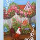 Картина: "Цветочный домик с петухом", Картины, Ярославль,  Фото №1