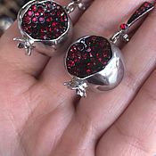 Украшения handmade. Livemaster - original item The fruits of love. 925 silver earrings with garnets. Handmade.