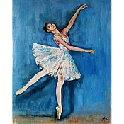 Картины и панно handmade. Livemaster - original item Painting Ballerina Oil Canvas 18 x 24 Ballet Dancer Girl Figure. Handmade.