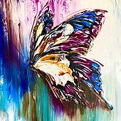 Картины и панно handmade. Livemaster - original item Painting with an interior butterfly. Purple 3D butterfly in the bedroom.. Handmade.
