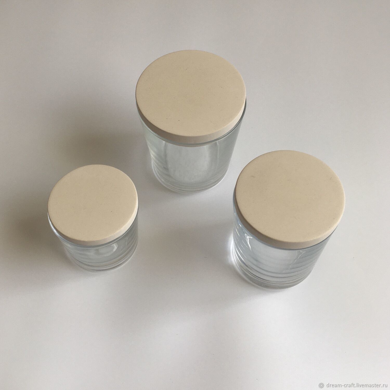 Крышки для свечей из бетона, цвет молочный в интернет-магазине Ярмарка ...
