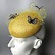 Order A pill hat made of straw with a blue rose with butterflies. irina-popilova. Livemaster. . Hats1 Фото №3