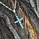 Cross with turquoise made of 925 sterling silver DS0082, Cross, Yerevan,  Фото №1