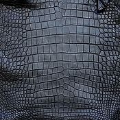 Материалы для творчества handmade. Livemaster - original item Crocodile leather, haberdashery, abdomen, black.. Handmade.