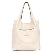 Сумки и аксессуары handmade. Livemaster - original item Shopper Bag Leather Bag Large Bag String Bag T-shirt Shopper Cream. Handmade.
